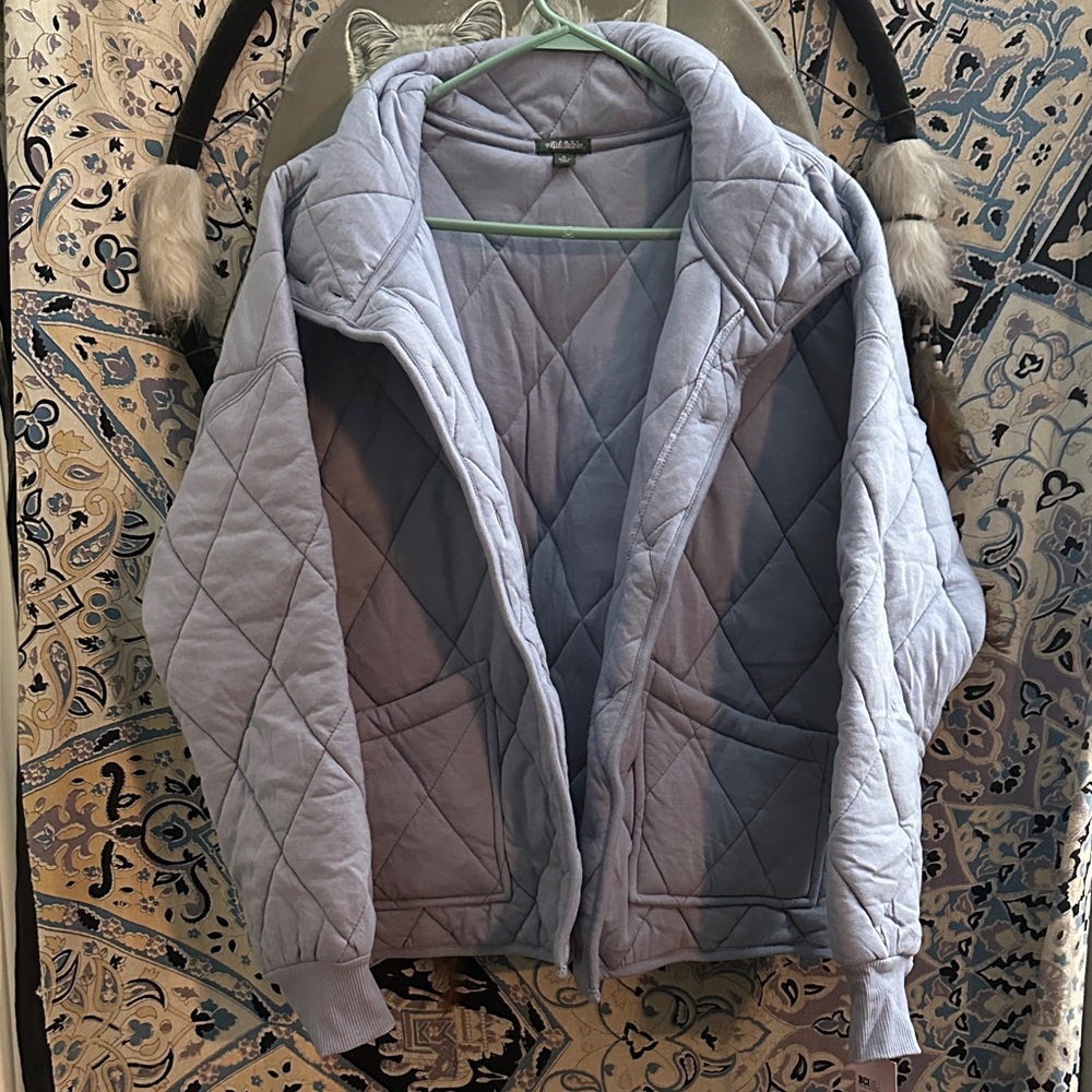 Wild Fable Quilted Jacket in Light Blue